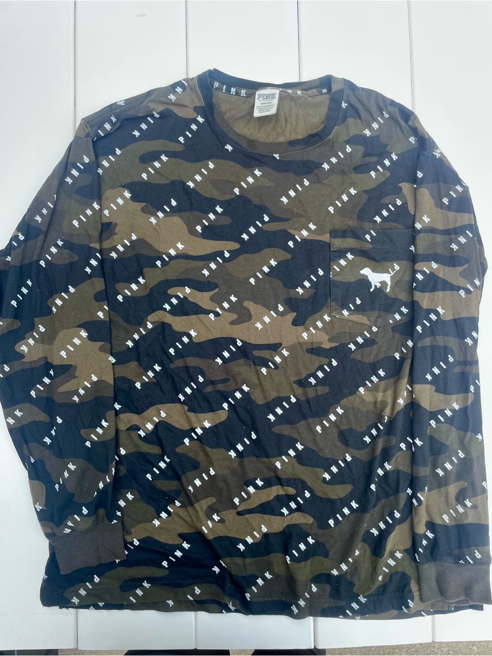 Victoria’s Secret PINK Camo Long Sleeve, Size L